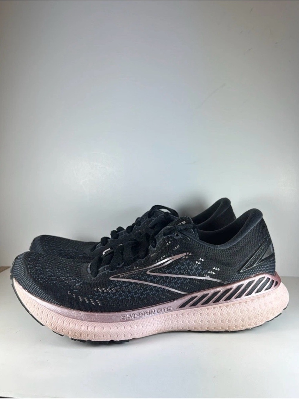 Brooks Womens Glycerin GTS 19 Black Pink Size 8.5 B Running Shoes Sneakers
